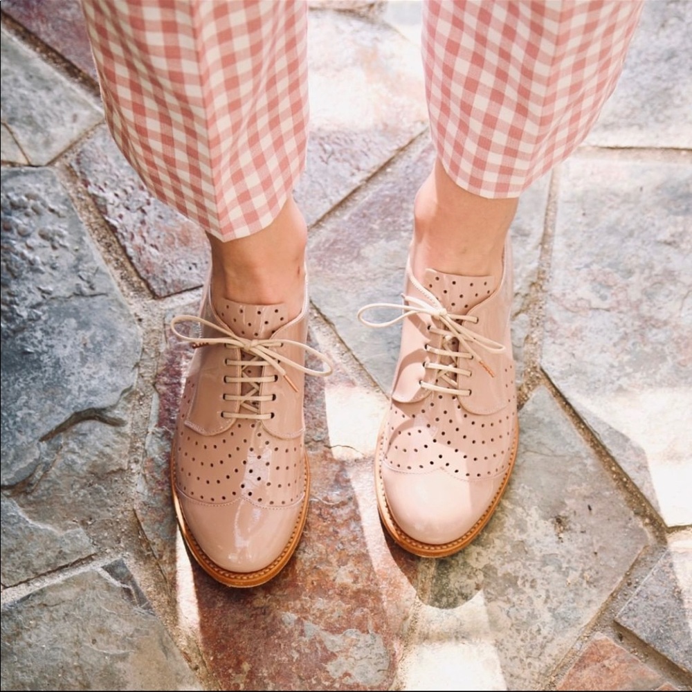 The Office Of Angela Scott Mr. Muffin Derby Soft Mauve Patent size 37.5